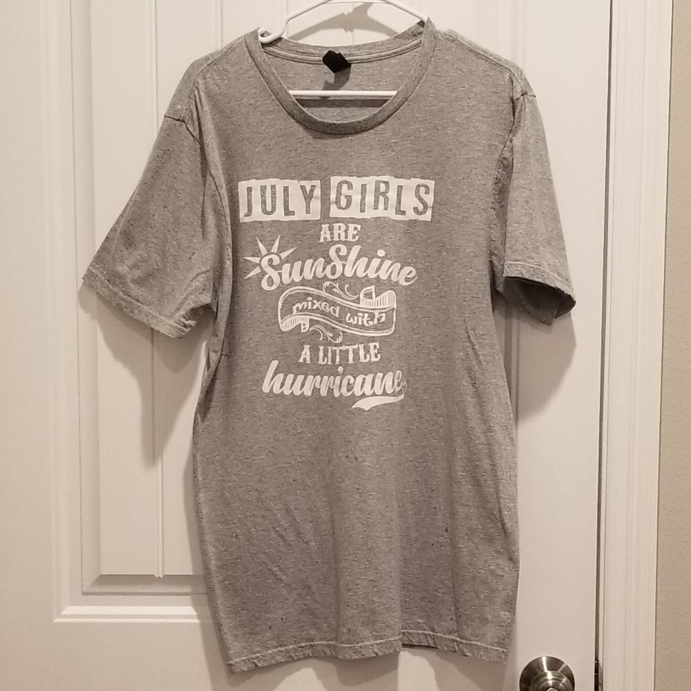The concert tee cotton blend solid grey top size L